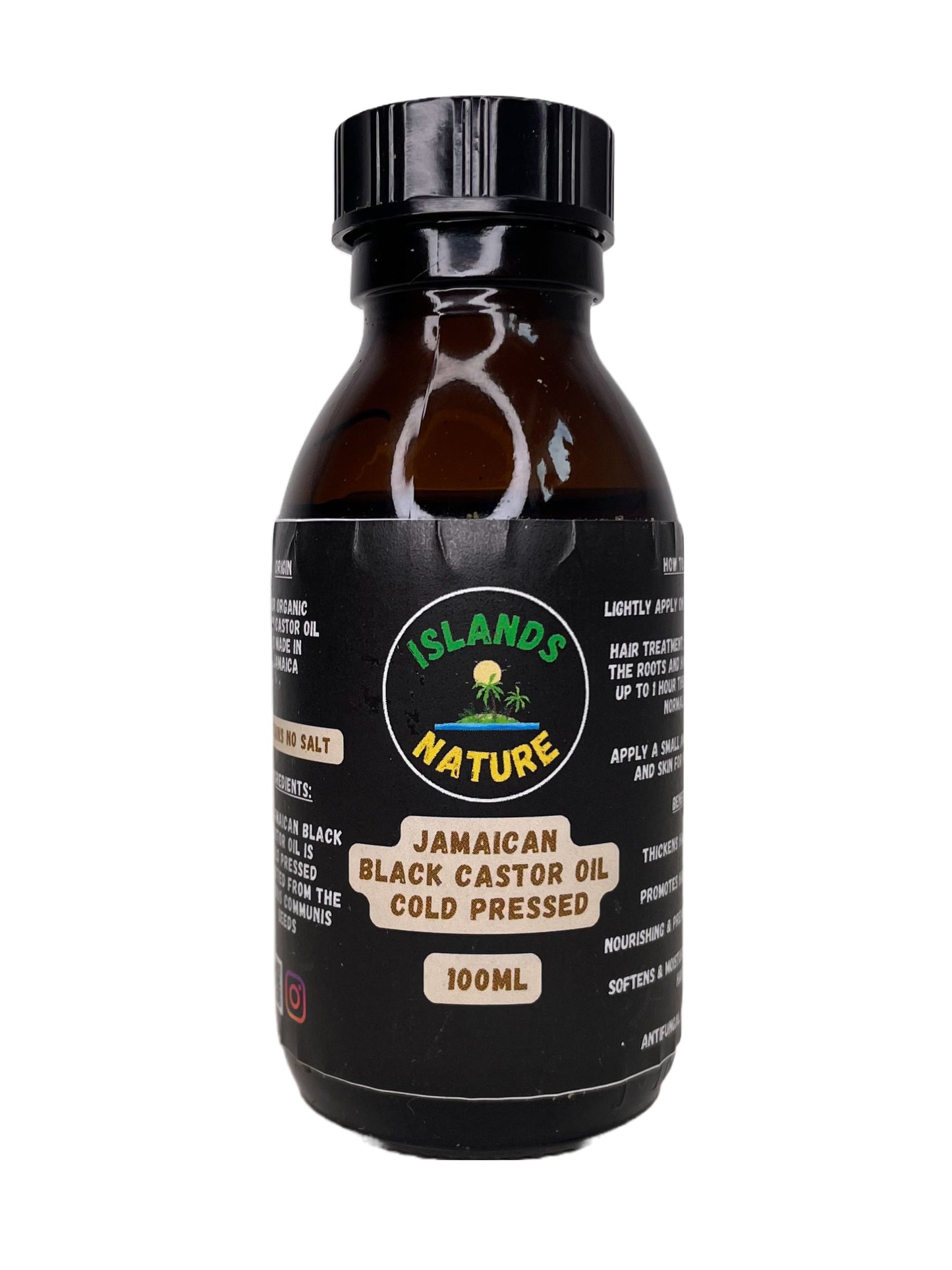 Jamaican Black Castor Oil Cold Pressed 100ML | Islands Nature