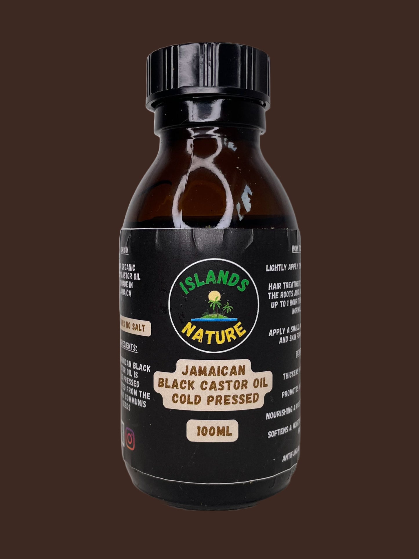 Jamaican Black Castor Oil Cold Pressed 100ML | Islands Nature